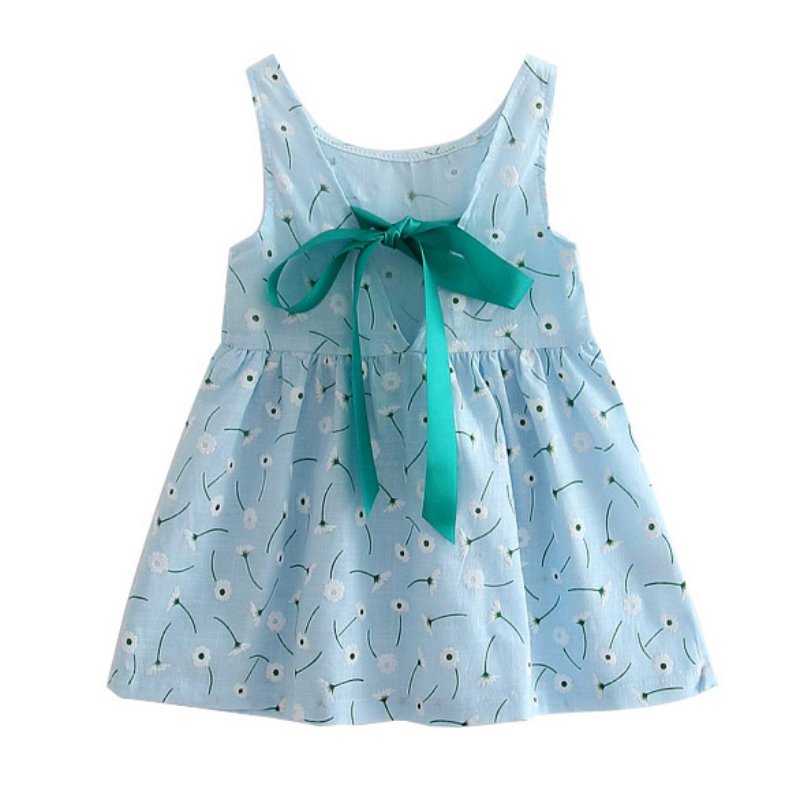 Summer Baby Girl Dress Kids Sleeves Printing cotton Flower dresses Vestidos Dress for Girl Children Girls Clothes