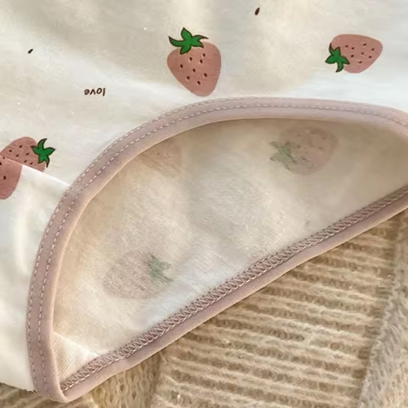 5PCS Kids Girls Cotton Soft Antibacterial Briefs Baby Cute Strawberry Print Panties 2+y Young Children Thin Breathable Underwea