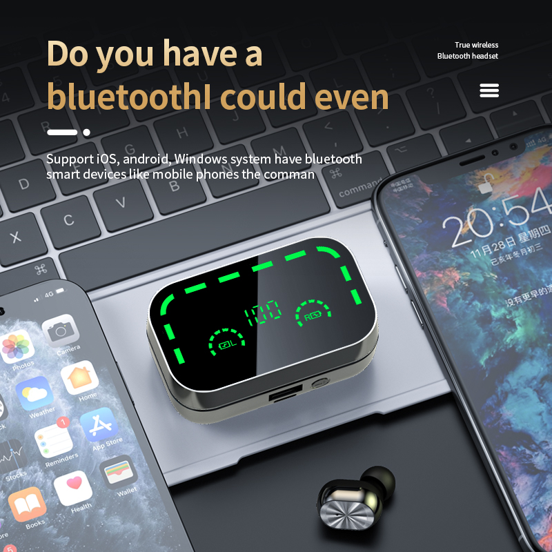 TWS YD05 5.2 Bluetooth Earphones HiFi Stereo Wireless EarphonesIn-ear Handsfree Headset Earbuds With Charging Box For Smartphone