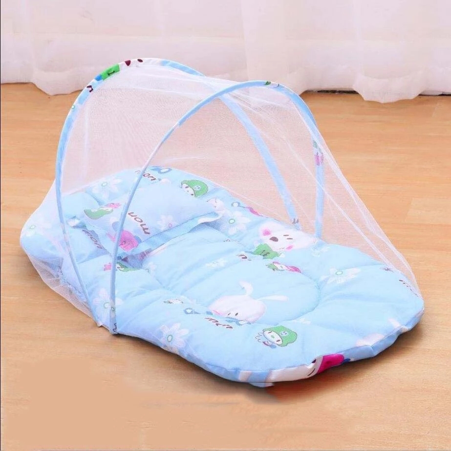 Portable Baby Netting Bedding Crib Mat Pad Cover Foldable Baby Mosquito Nets Tent Bed Mattress Pillow Suit for 0-1 Years