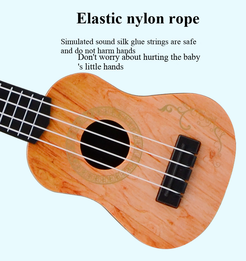Mini Guitar 4 String Classical Ukulele Guitar Toy Instrument Children Beginners Simulation Playing Early Teaching Small Guitar