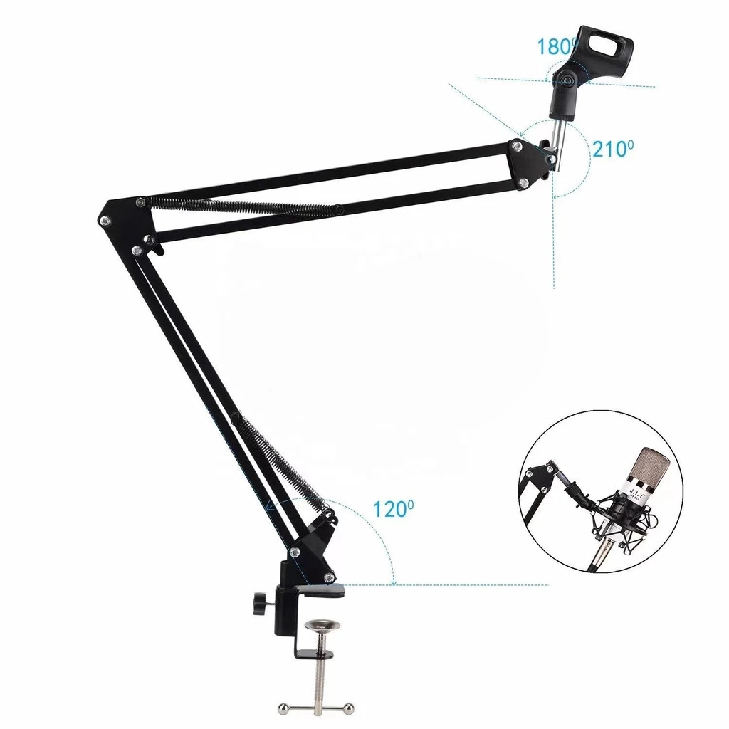 Articulated Arm Support Professional Microphone Podcast Table Foldable Live Streaming Accessories Adjustable Lazy Man Bracket