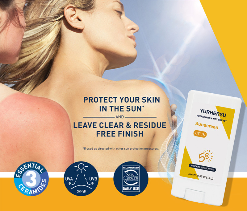 YURHERSU Protective rod for summer UV protection, refreshing, bright, white and moisturizing full body care