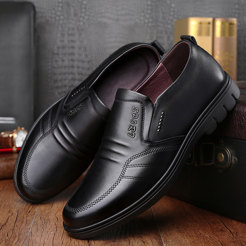 Men's New Soft Leather Business Leather Shoes Lightweight Soft Sole Non-Slip Casual Leather Shoes Men's Shoes