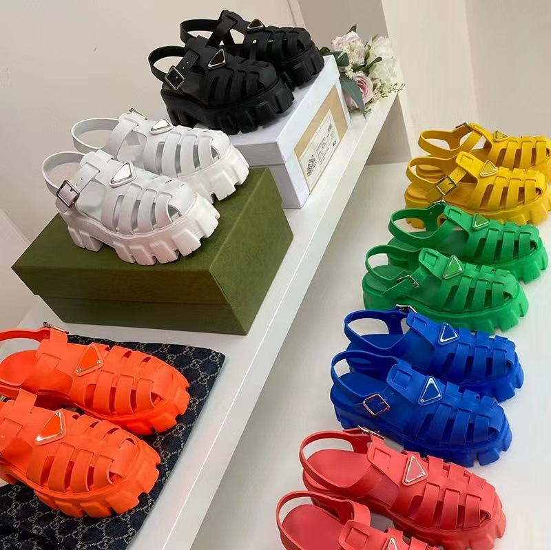 Women's shoes summer new bandage flat bottom net red ins tide solid color sponge cake thick bottom large size Roman shoes