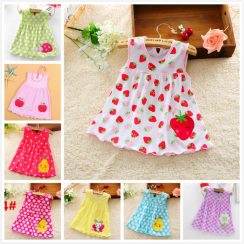 Little Girl in Sleeveless Dress Casual Cotton Vest Little Princess Dress