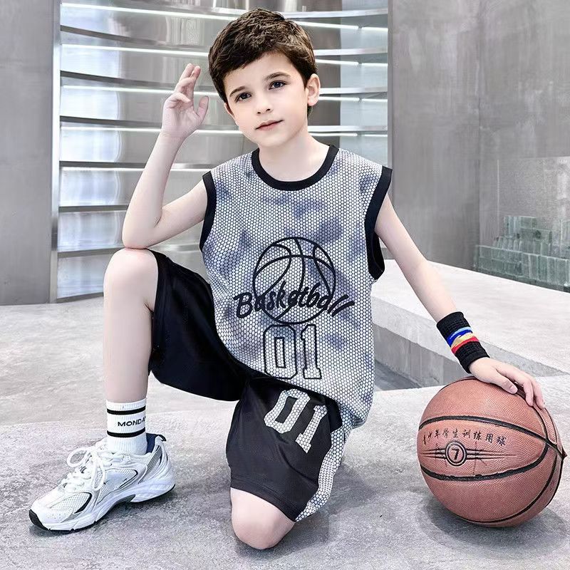 Children Sets Kids Clothes Boys Vest Suit Summer Children's Clothing T-Shirts Shorts Tank Top Sleeveless Basketball clothes