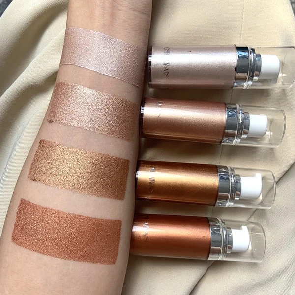HANDAIYAN 20ml Metallic Liquid Face& Body Luminizer Shimmer Highlighter Makeup Palette Body Bronzer Liquid Makeup