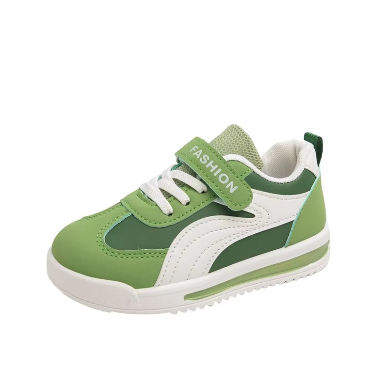 Children's Spring New Leather Upper Sneakers Middle Large Children's Casual Shoes Boys and Girls Soft Sole Students Tennis Shoes