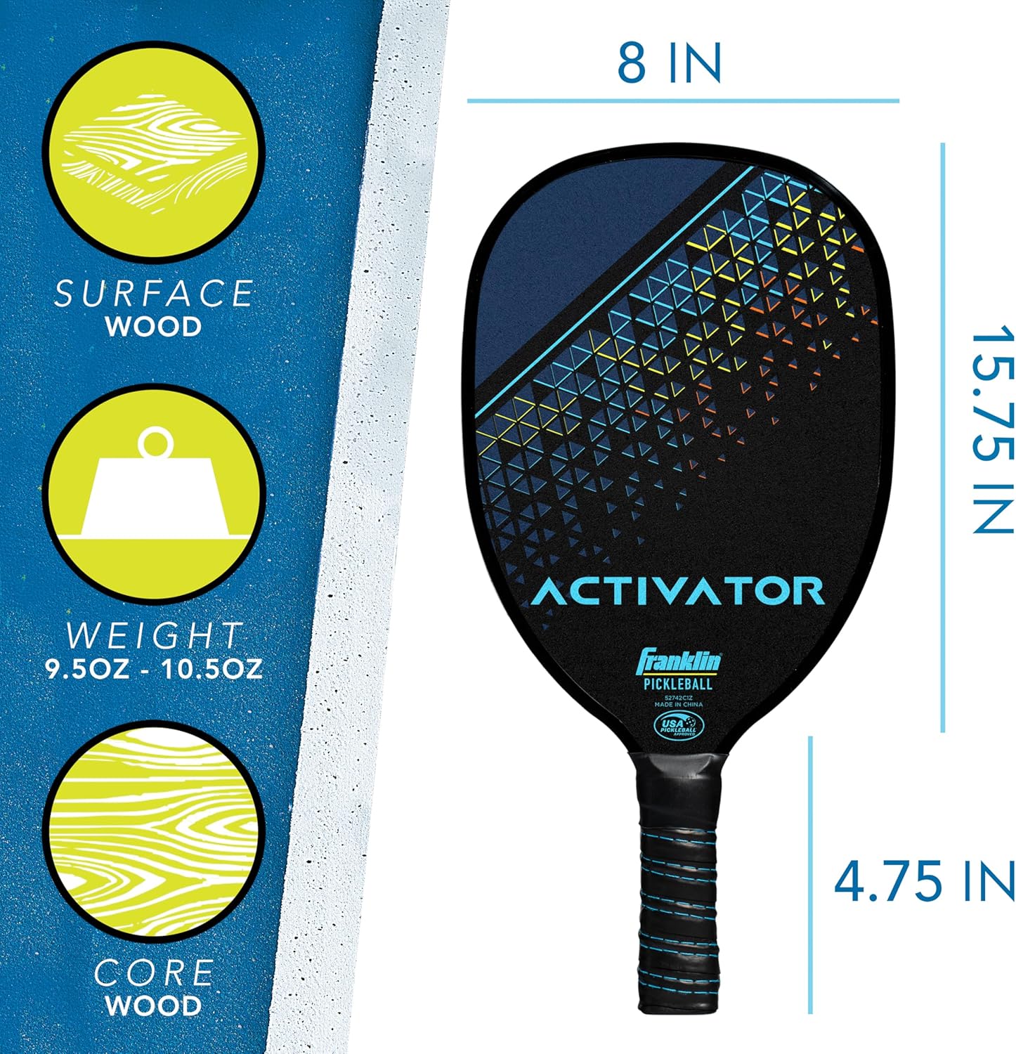 Franklin Sports Pickleball Paddle and Ball Set - Wooden Pickleball Rackets + Balls - Activator - USAPA Approved | Ball Set, Pickleball Rackets, Pickle
