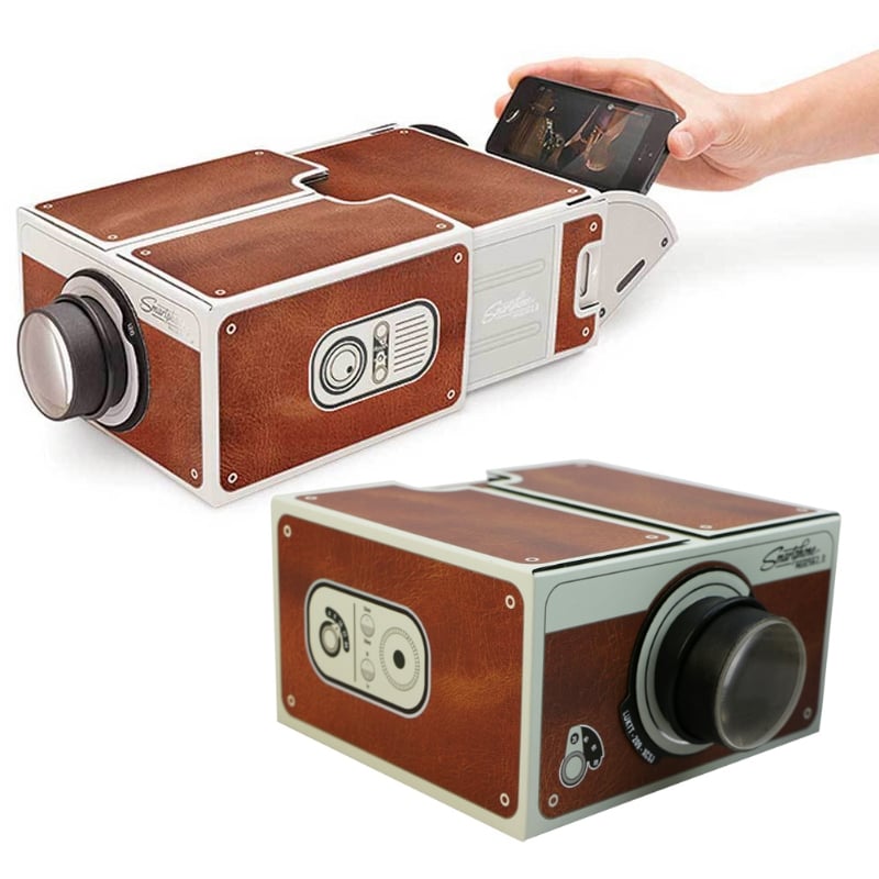 Mini Portable Cardboard Smart Phone Projector 2.0 Mobile Phone Projection for Home Theatre Audio & Video Projector