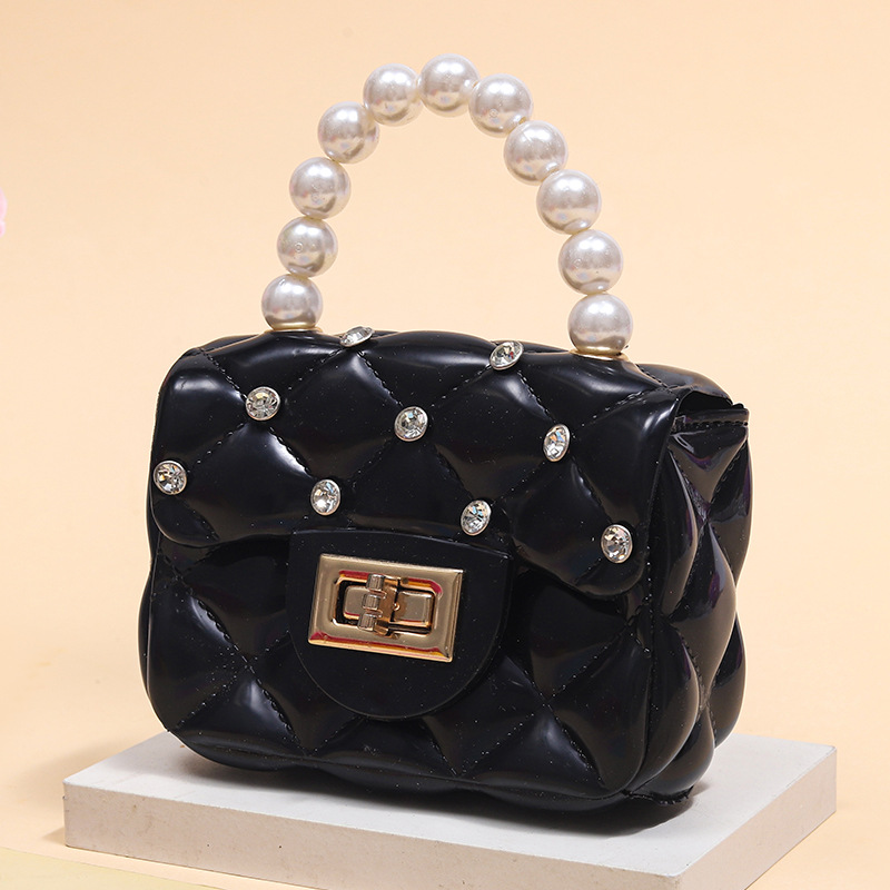 Fashion Kids PVC Handbag Girls Pearl Handbag Bill of Lading Children Mini Coin Purses Jelly Bag Kids Handbag