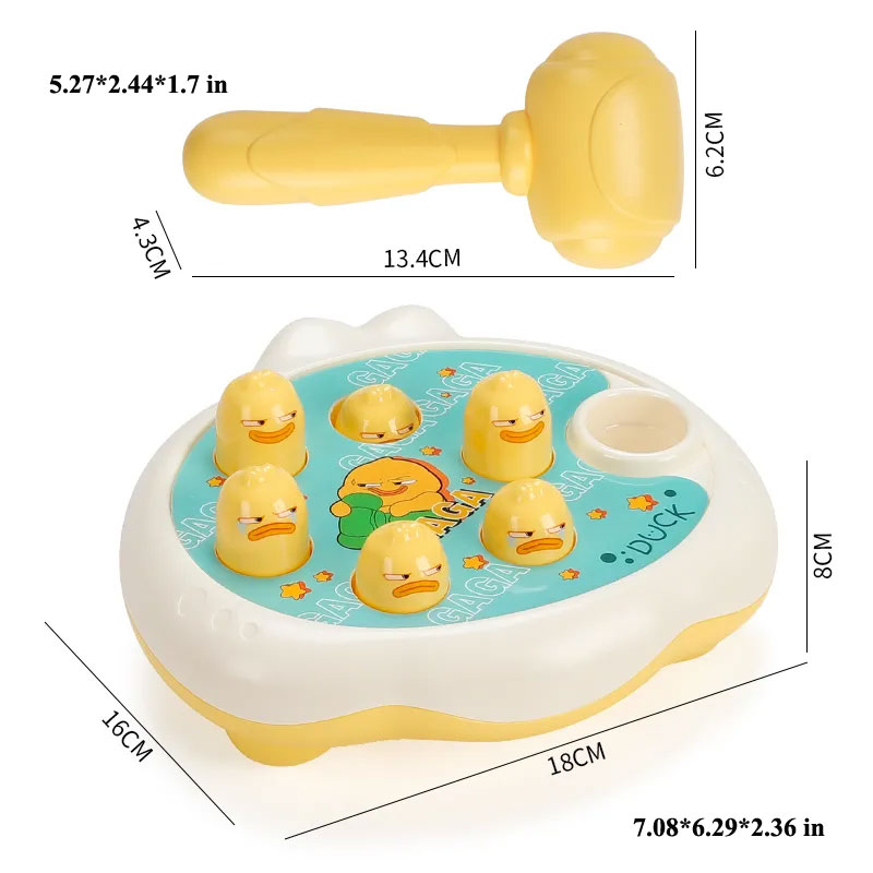 1set Duck/Frog/Pig Baby Toy Montessori Learning Game Educational Puzzle Gift for 12 24 Months Toddler Boy/Girl with Hammer