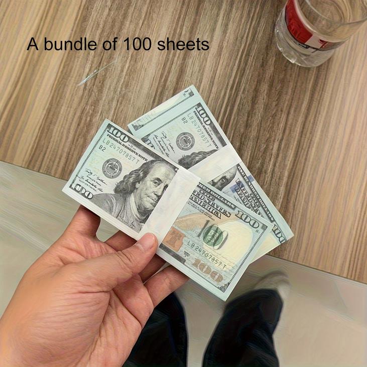 USD props wedding paper money, Christmas party props, bundle of 100 pieces