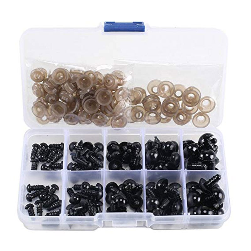 100pcs 10mm Eyeball Doll Accessories Black Plastic Plush Safety Eyes Amigurumi For Toys 6mm 8mm 12mm DIY Funny Toy Eyes Animal