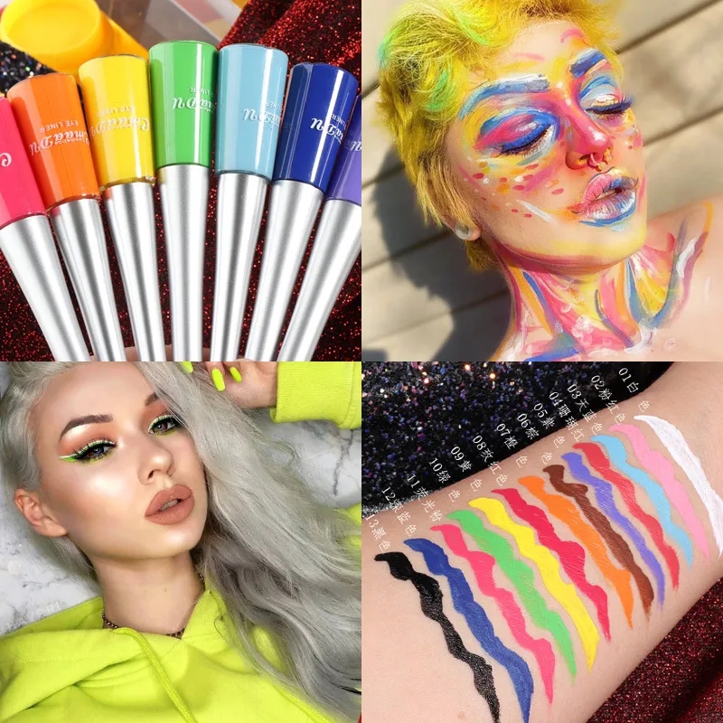 Colorful Liquid Eyeliner Blue Waterproof Long Lasting Diamond Matte Eyeliner Gel Women Makeup Cosmetics