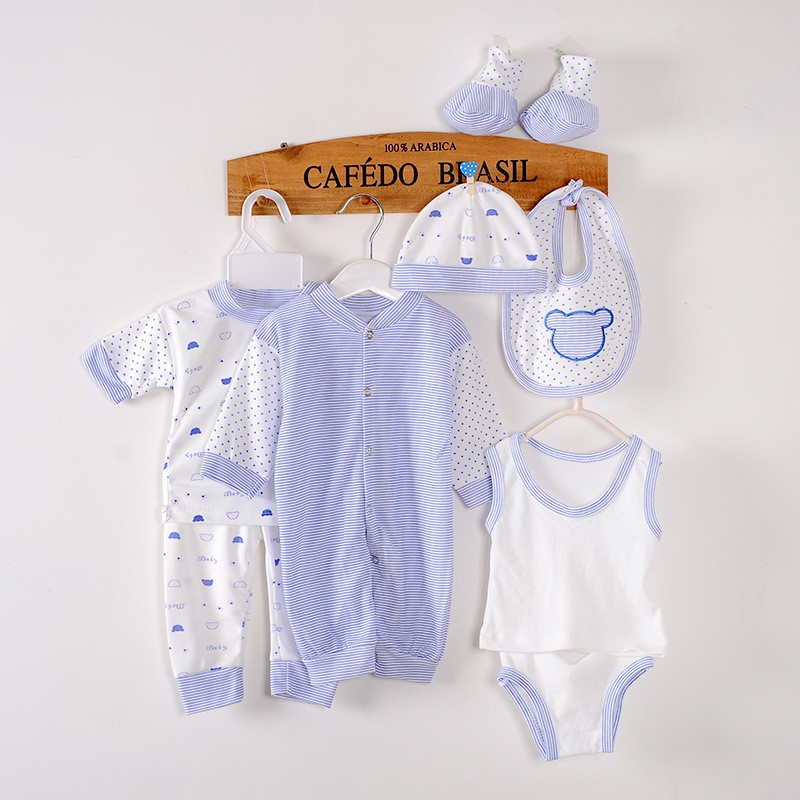 8Piece/0-3Months/Spring Autumn Newborn Baby Tracksuit 100% Cotton Kids Clothes Suit Unisex Infant Boys Girls Clothing Set BC1002