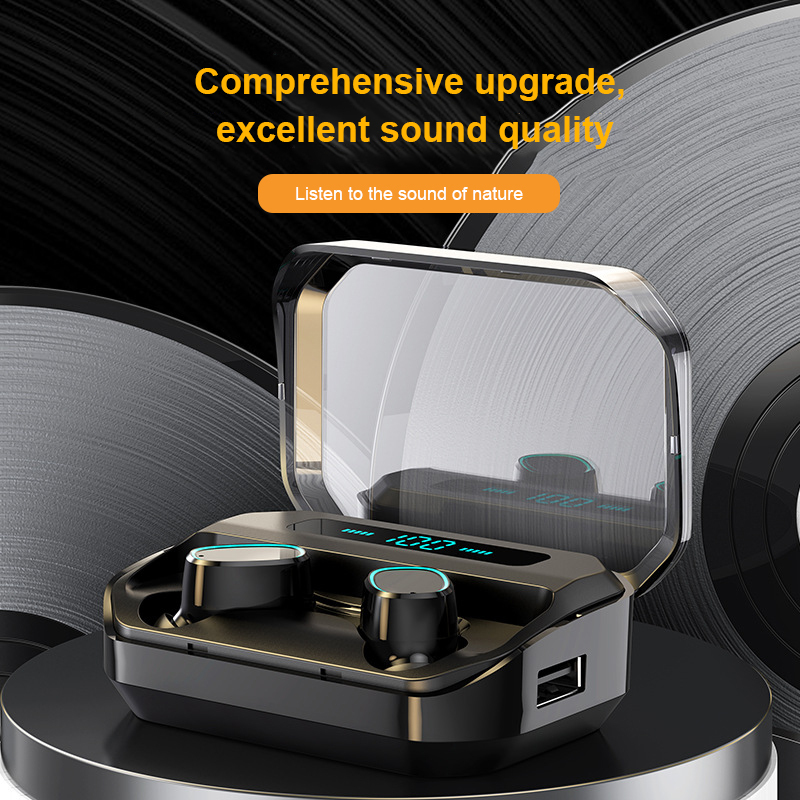M8/C1 TWS Wireless Headphones Waterproof Bluetooth-compatible Earphone Touch Control 9D Stereo Wireless Headphones