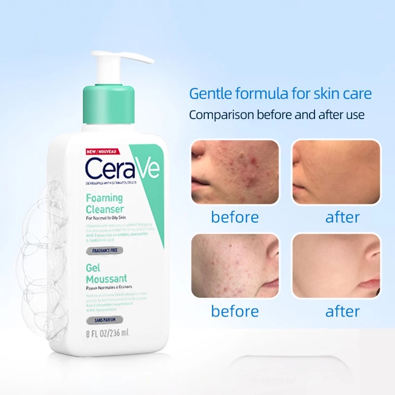 Cerave 3PCS Set Foaming Cleanser+Hydrating+Salicylic Acid Mild Facial Cleanser Blackhead Removal Wash Skin Care Beauty Health