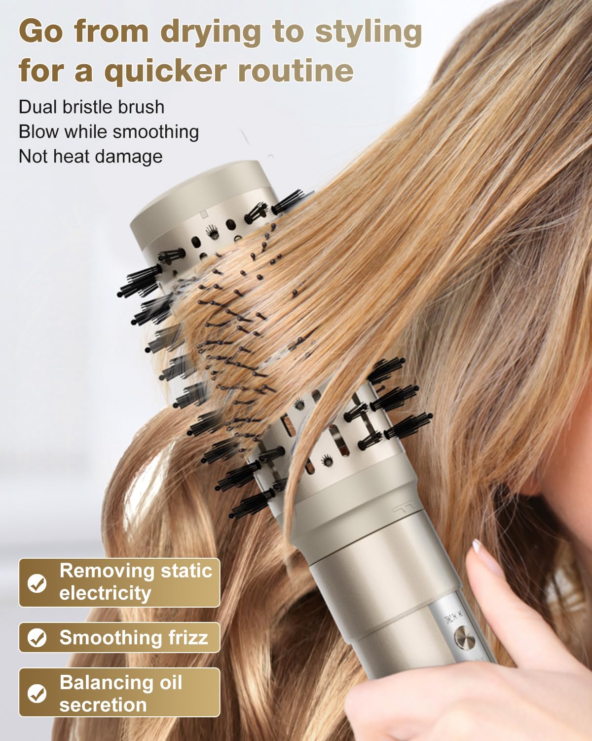 7MAGIC 6 in 1 Multi Hair Styler Dryer Brush, 110,000 RPM High-Speed, Negative Ionic, Fast Drying for Professional Blow Dry, Curling, Volumizing, Strai