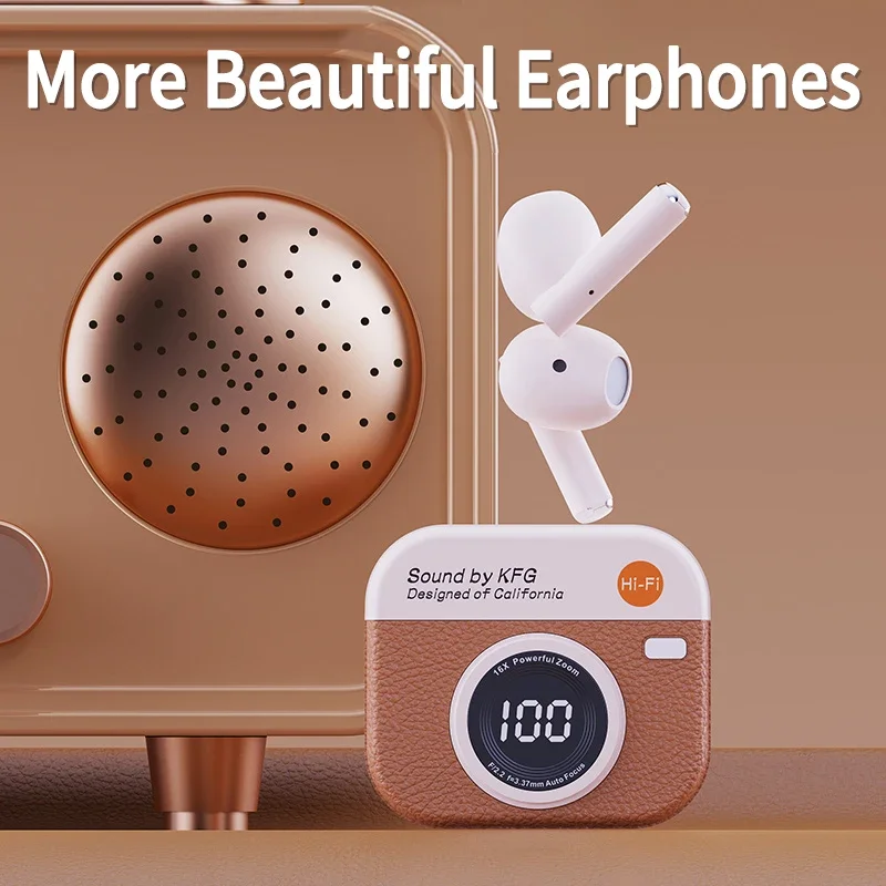 Bluetooth 5.3 Wireless Headphones Power LED Digital Display 24hours Endurance HiFi Gaming Headsets Waterproof Sports Earbuds