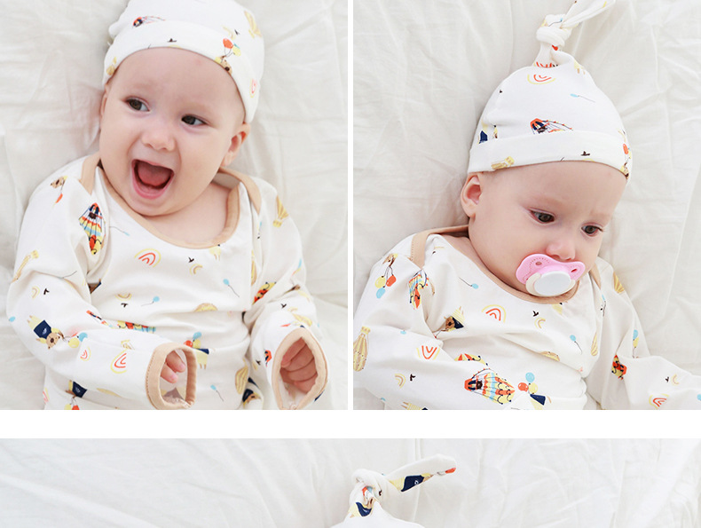 Newborn baby 0-1 year old fetal cap baby cap male and female baby pointed cap newborn hat 3pcs