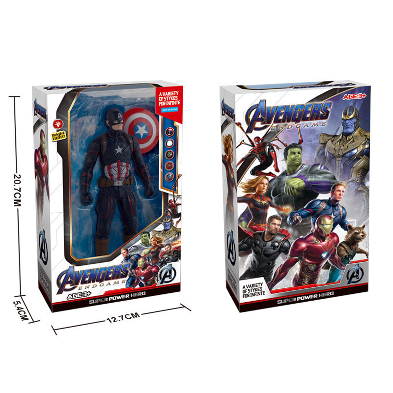 Marvel Spider Man Hulk Iron Man Anime Action Doll Christmas Gift Pvc Movable Joint Luminous Doll Series Model Toy