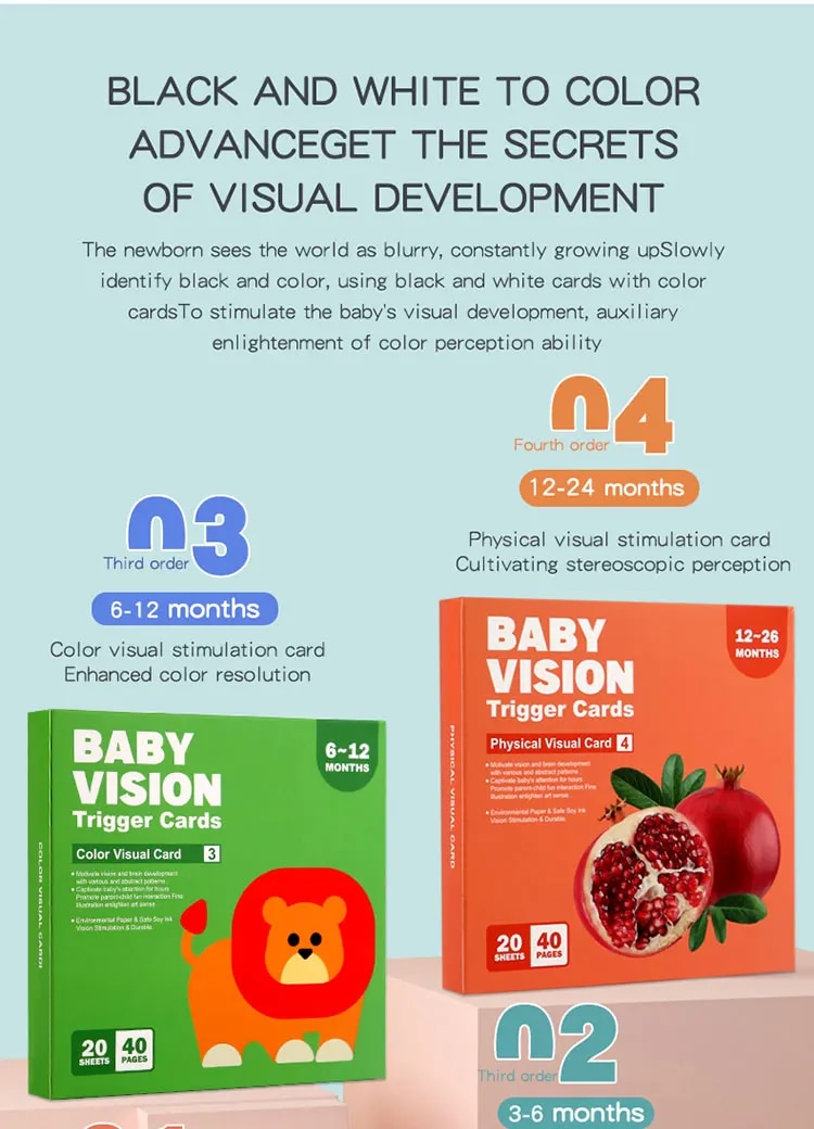 Baby Visual Stimulation Cards Montessori High Contrast Flash Card Infant Gift For Children Cognition Toy