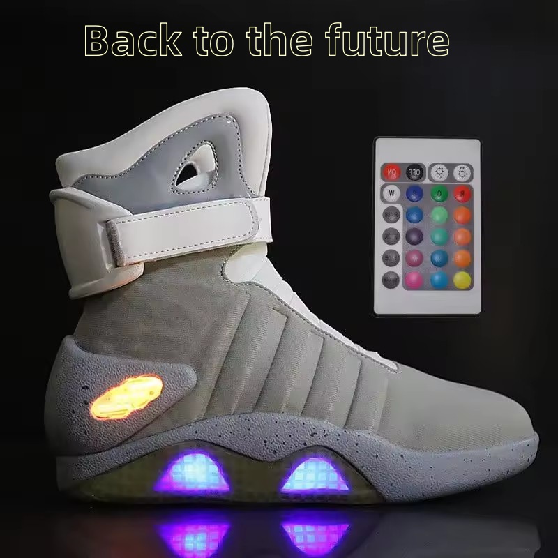 UncleJerry Men Boots Back To Future Adult USB Charging LED Shoes with Remote Control for Men and Women Boots for Party Mag 2025