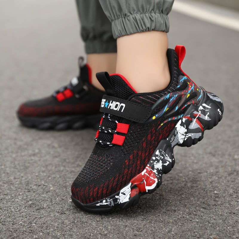 Boys' Sports Shoes Spring and Autumn Mesh Breathable Middle Big Boys' Soft Sole Anti slip Children's Running Shoe