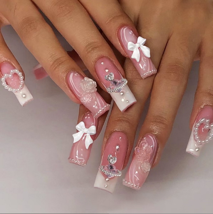24Pcs/Box Fake nails Detachable False Nails Wear Medium Long Coffin Nails Full Cover Nail Tips Press On Nails