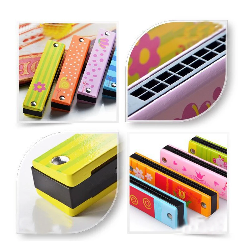 16 Holes Cute Harmonica Musical instrument Montessori Educational Toys Cartoon Kids Wind Instrument Children Gift