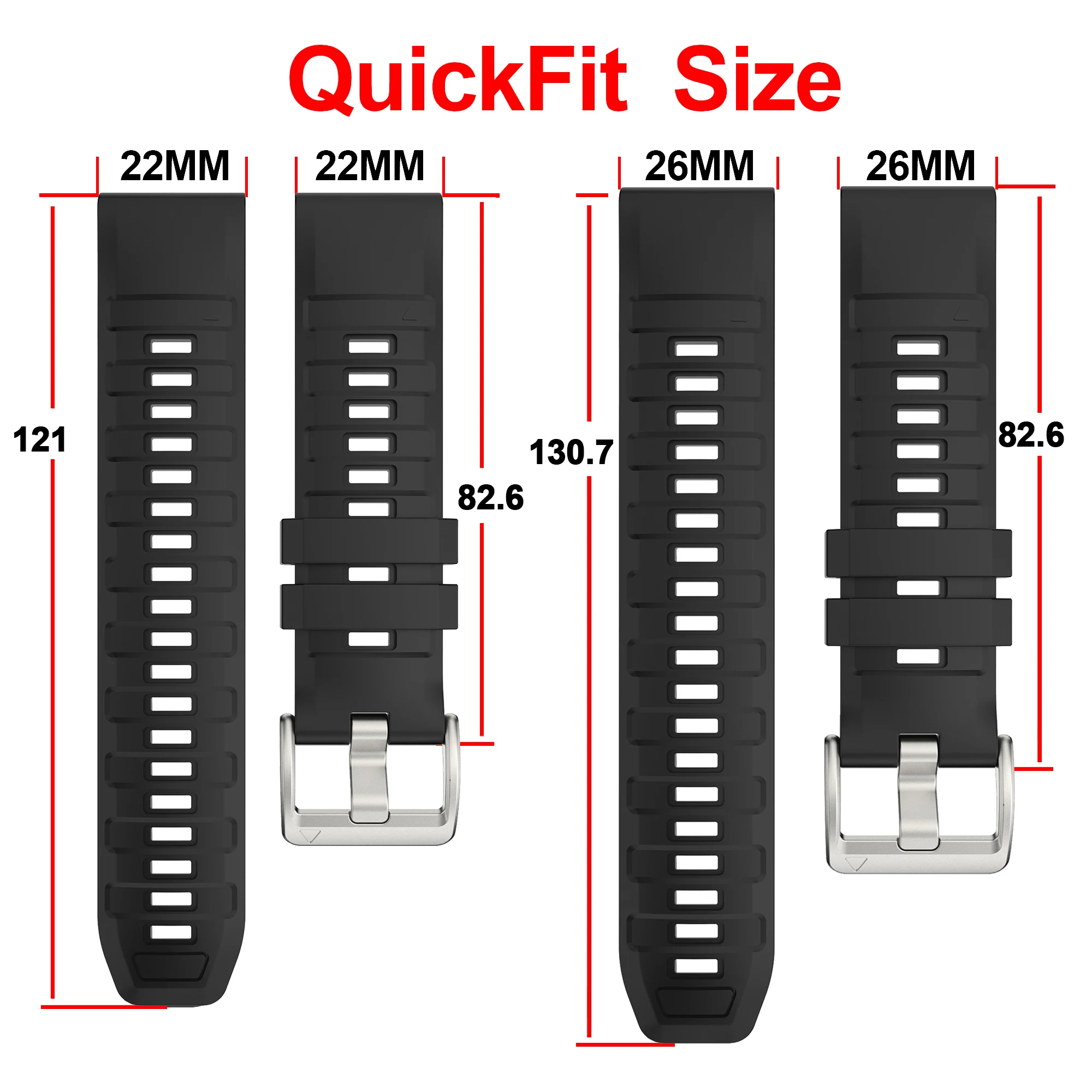 QuickFit 22/26MM Silicone Watch Bracelet For Garmin Fenix 8 47 51mm Fenix 6 6X Pro Sapphire 7 7X Solar 5X 5 Enduro3 Tactix Strap