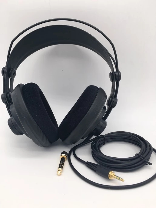 SAMSON SR850 Studio Monitor Headphone Dynamic Headset Semi-Open For Recording Monitoring Music Game Playing , Velvet Earpad