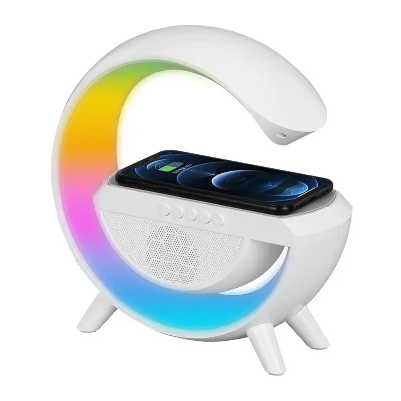 Smart Colorful Atmosphere Lamp Mobile Phone Wireless Charging Creative Bluetooth Speaker Trinity Bedside Night Light