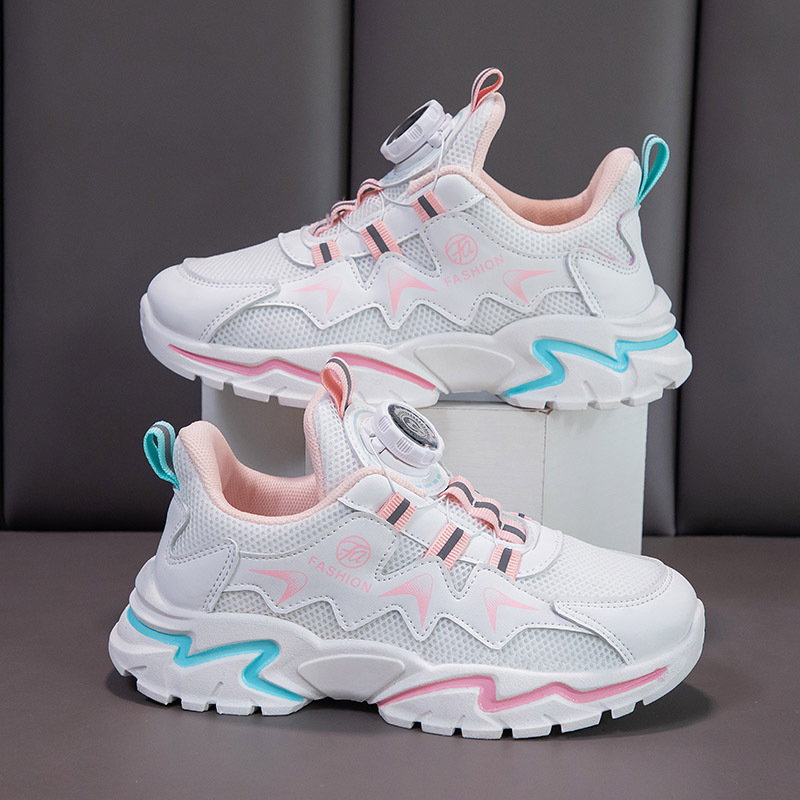 Rotary button Children's Shoes Leather Sports Sneakers Student Soft Soled Casual Shoes Kids Characteristic Simple