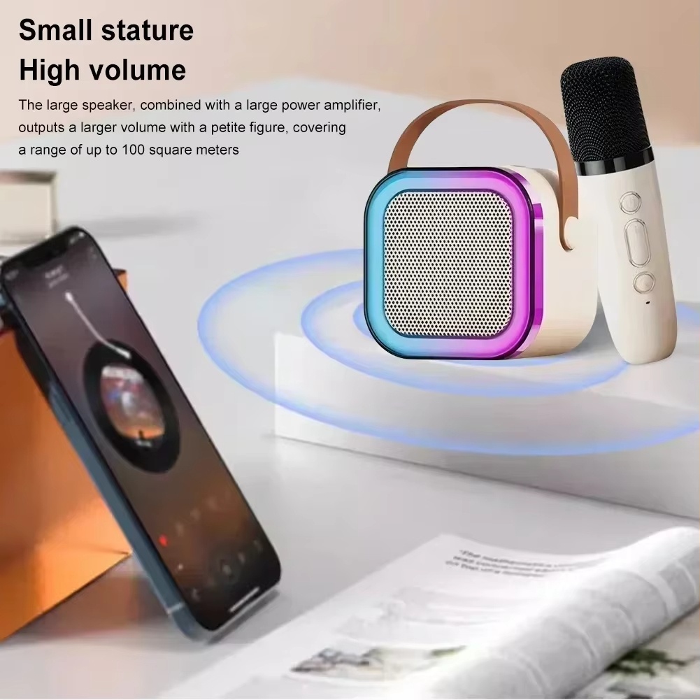 K12 Karaoke Machine Portable Bluetooth 5.3 PA Speaker System with 2 Wireless Microphones Home Family Singing Children's Gifts ﻿