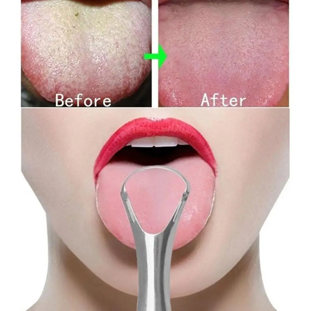 Stainless Steel Tongue Scraper Metal Cleaner Eco-friendly Breath & Care Reusable Oral Fresh Brush