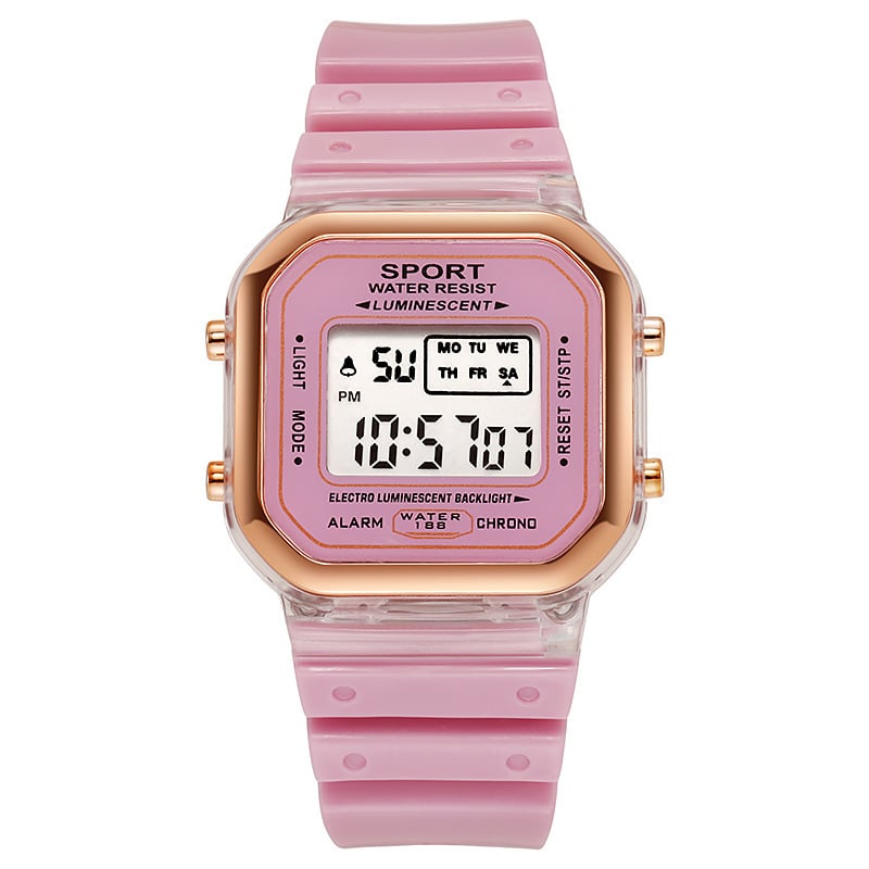 Fashion Brand Student Transparent Electronic Watch Candy Multicolor LED Ladies Sports Waterproof Wirstwatch Clock Gift relógio