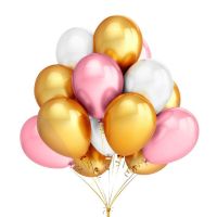 10pcs/pack Premium 10-Inch Pearl Gold Black Latex Balloons for Birthday & Wedding Decor