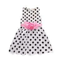 Children's clothing Baby Kids Girls Princess Party Wedding Polka Dot Flower Gown Fancy Dress 2-7Y