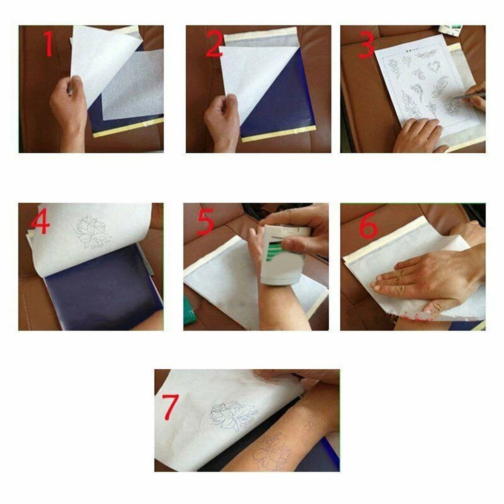 10PCS Tattoo Transfer Paper Spirit Master Stencil Copier Sheets Of Thermal Carbon Tattoo Paper For Tattoo Supply A4 paper size