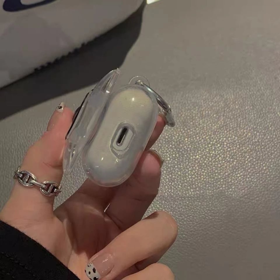 INS Transparent Bear Cases For Apple Airpods 1/2 Protective Bluetooth Wireless Earphone Cover For Apple Air Pods Box Bags