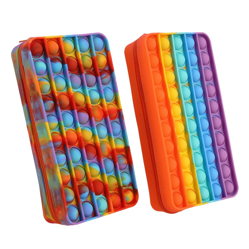 Silicone Wallet Bags Push Its Bubble Fidget Toys Pencil Case Simpl Dimmer Antistress Toy Soft Press Pops Figet Toys Bag