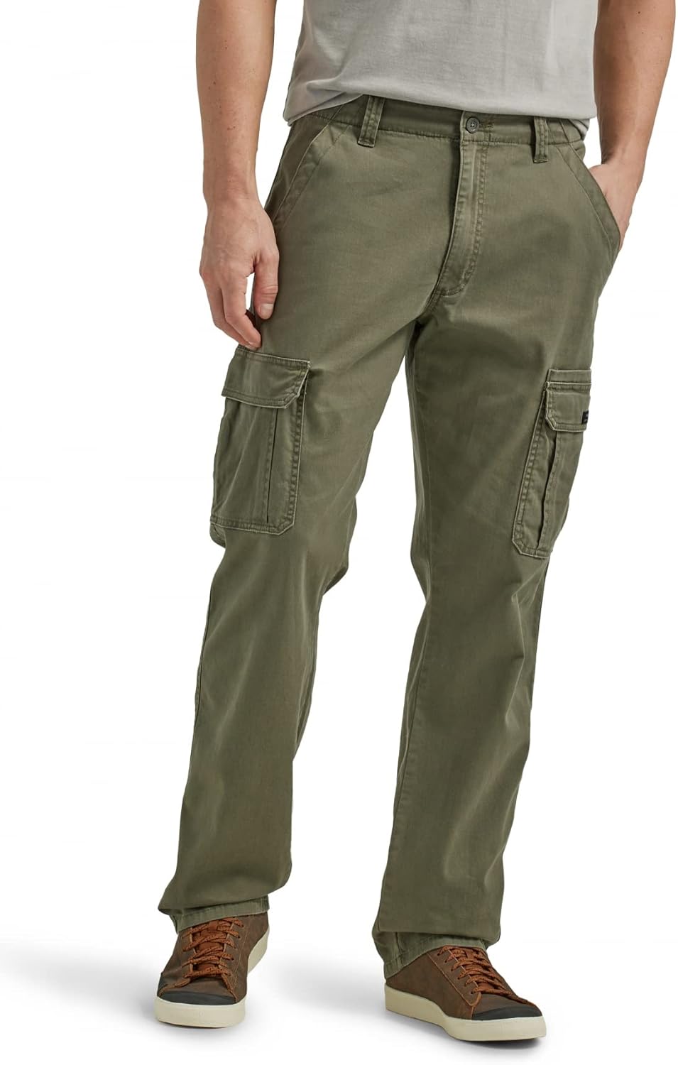 Wrangler Authentics Mens Relaxed Fit Stretch Cargo Pant