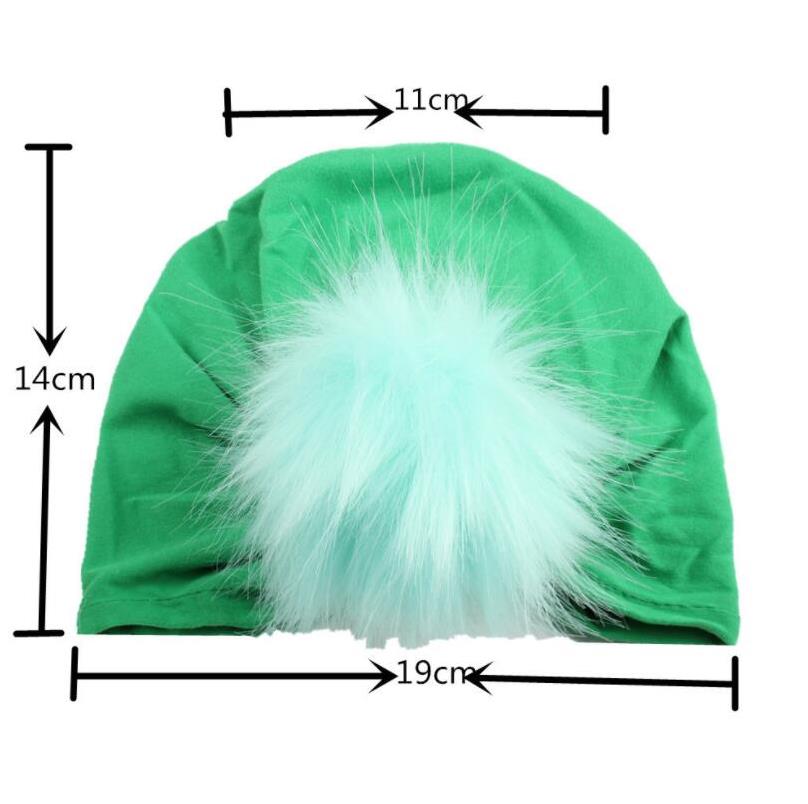New Contrast color Design Baby Girl Hat with Hair Ball Newborn Infant Hat Cap Accessories for Children Kids