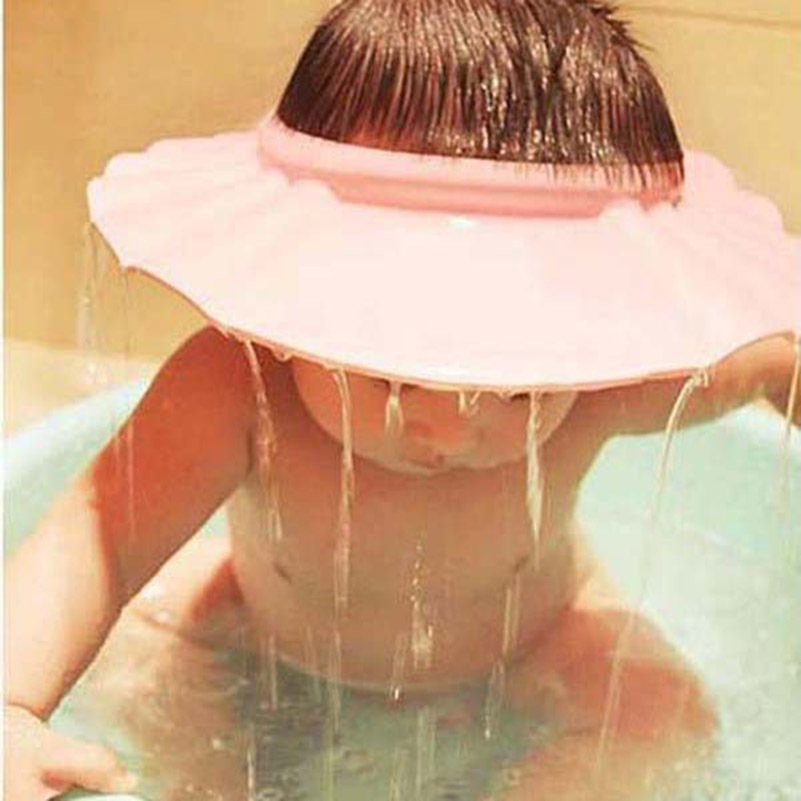 1pcs baby shower cap shampoo soft foam adjustable bath protective cap children shampoo cap