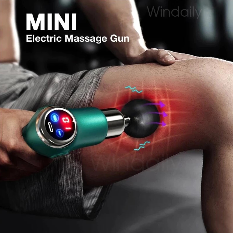 Mini LCD Massager 32 Speed Touch Screen Deep Tissue Percussion Muscle Mini Massager Fascia Machine for Pain Relief Body Massage