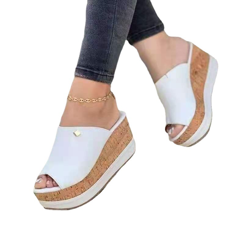 Women Summer Peep Toe Wedges Heeled Sandals Platform Shoes Casual Ladies Outdoor Slippers Beach Shoes Fashion Slides Sandalias