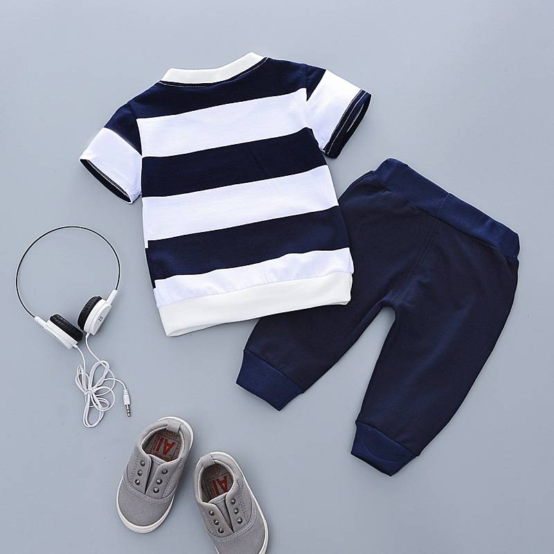 1-4 years old summer suit new cartoon bear short-sleeved t-shirt infant child summer clothes two-piece suit